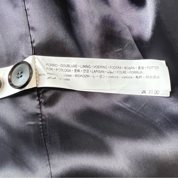 Zara Oversized Slate Blue One Button Front Faux Pocket Soft Blazer Size L - Picture 13 of 16